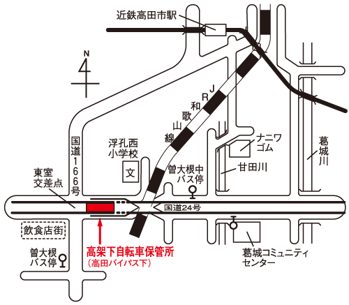 高架下自転車保管所地図