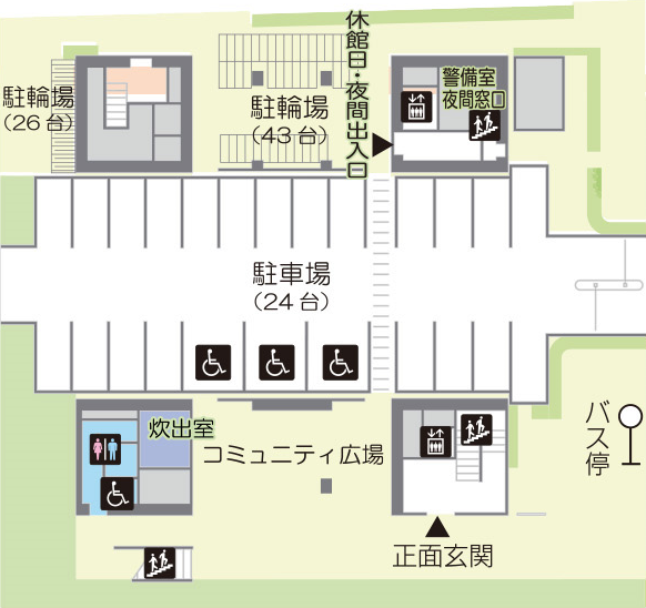 市民交流センター1階の配置図