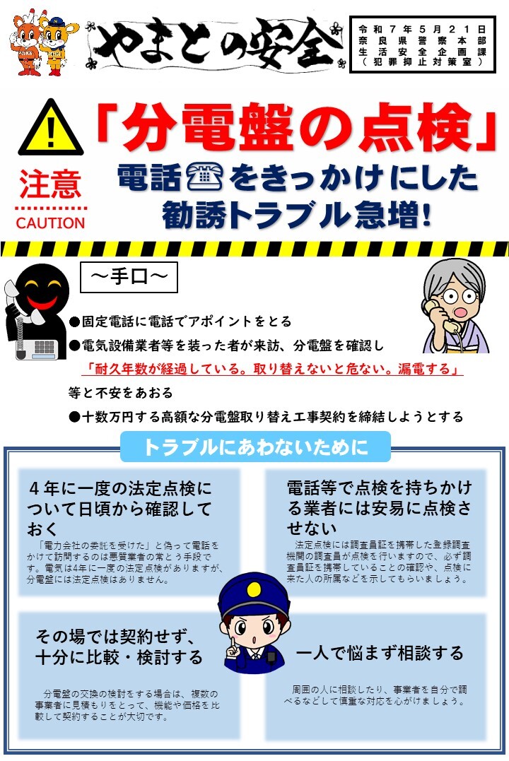やまとの安全「分電盤の点検」