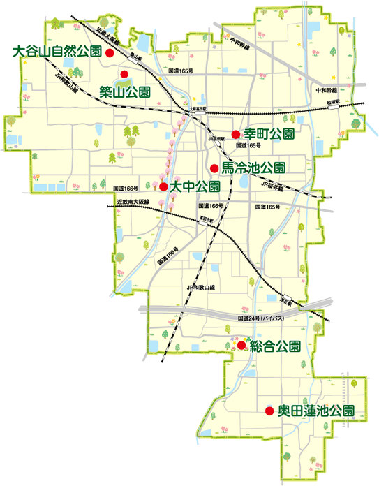 各公園への地図