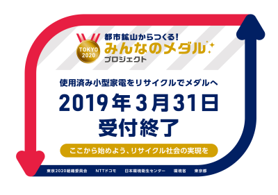 都市鉱山からつくる!みんなのメダルプロジェクト 使用済み小型家電をリサイクルでメダルへ2019年3月31日受付終了 ここから始めよう、リサイクル社会の実現を