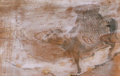 東中の四季農耕図絵馬稲束運び部分