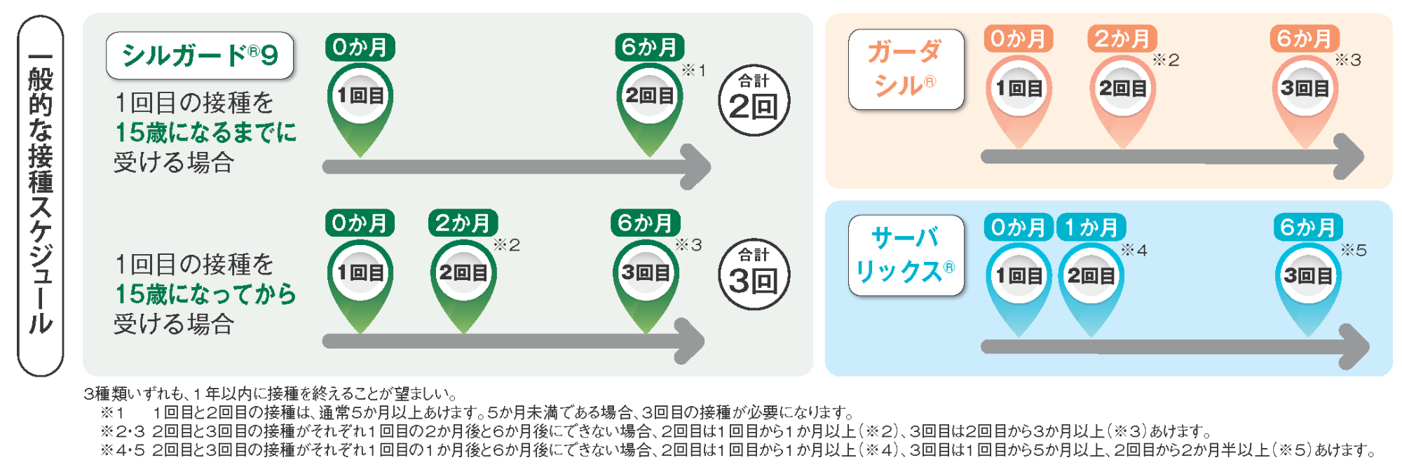 一般的な接種スケジュール