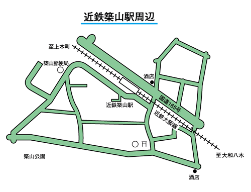 近鉄築山駅周辺地図