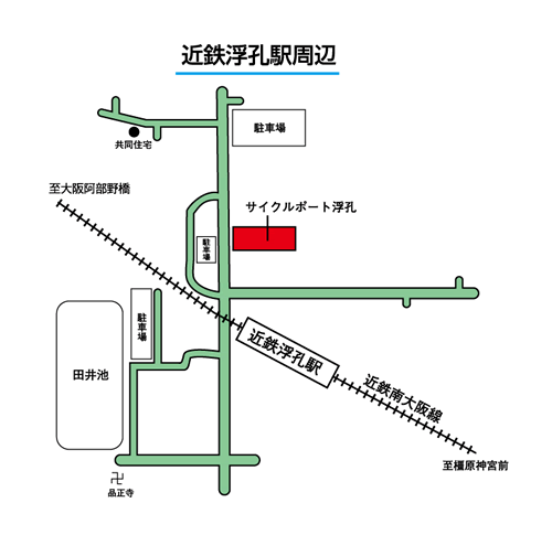 近鉄浮孔駅周辺地図