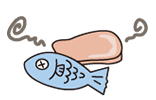 魚や肉がくさっているようなイラスト