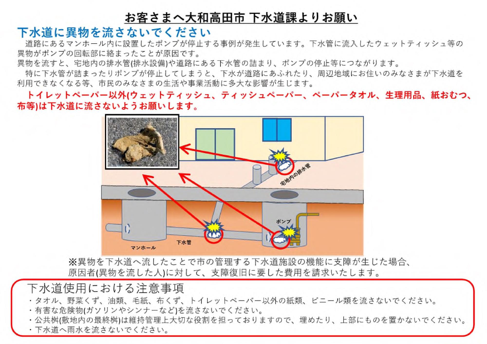 下水道使用における注意事項
