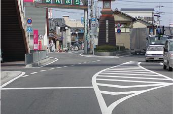 現在の本町商店街の道路を写した写真